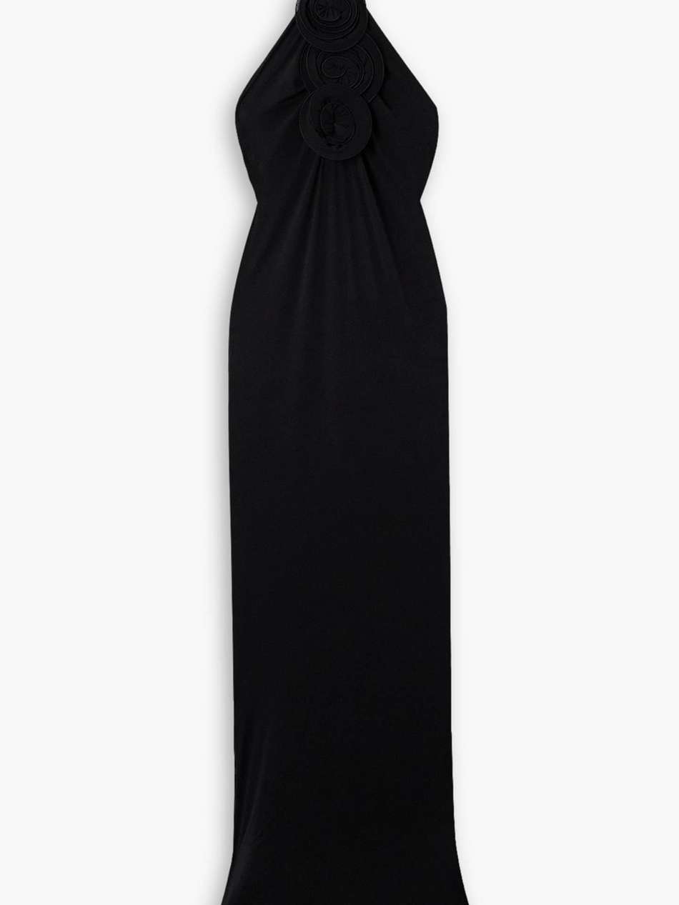appliquéd stretch-jersey halterneck maxi dress