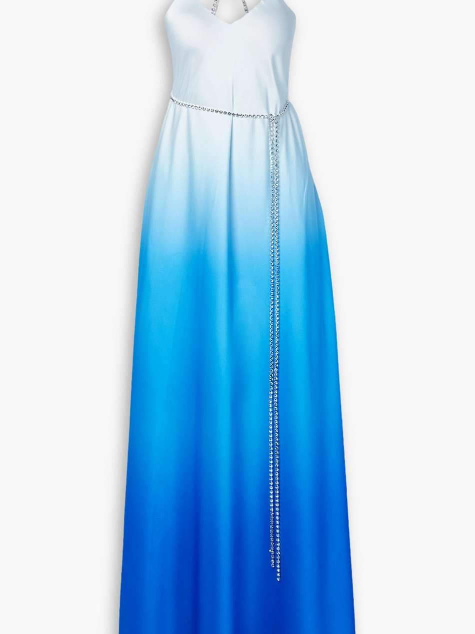 swarovski crystal-embellished dégradé silk-charmeuse gown