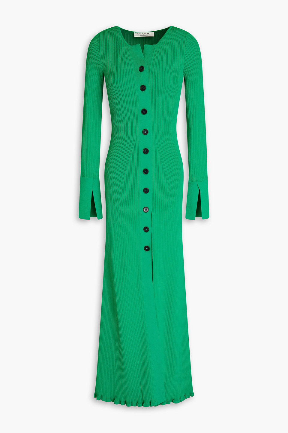 PHILOSOPHY DI LORENZO SERAFINI RIBBED-KNIT MIDI DRESS