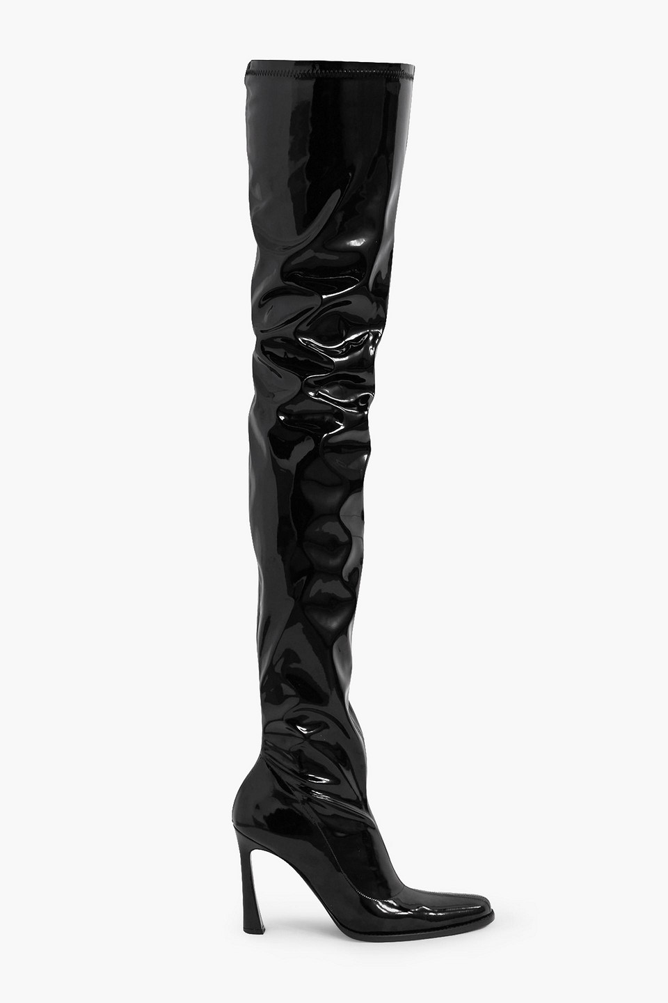 Magda Butrym Shiny Over-the-knee Pointed Stiletto Boots In Black