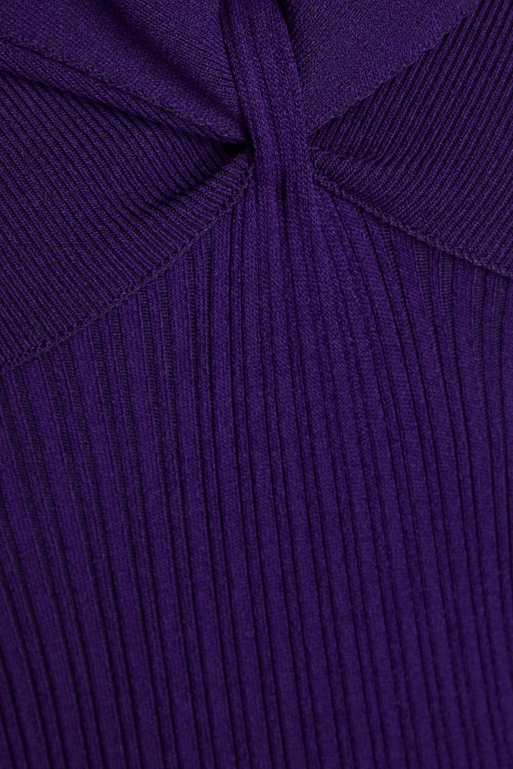 PHILOSOPHY DI LORENZO SERAFINI Off-the-shoulder ribbed-knit midi dress