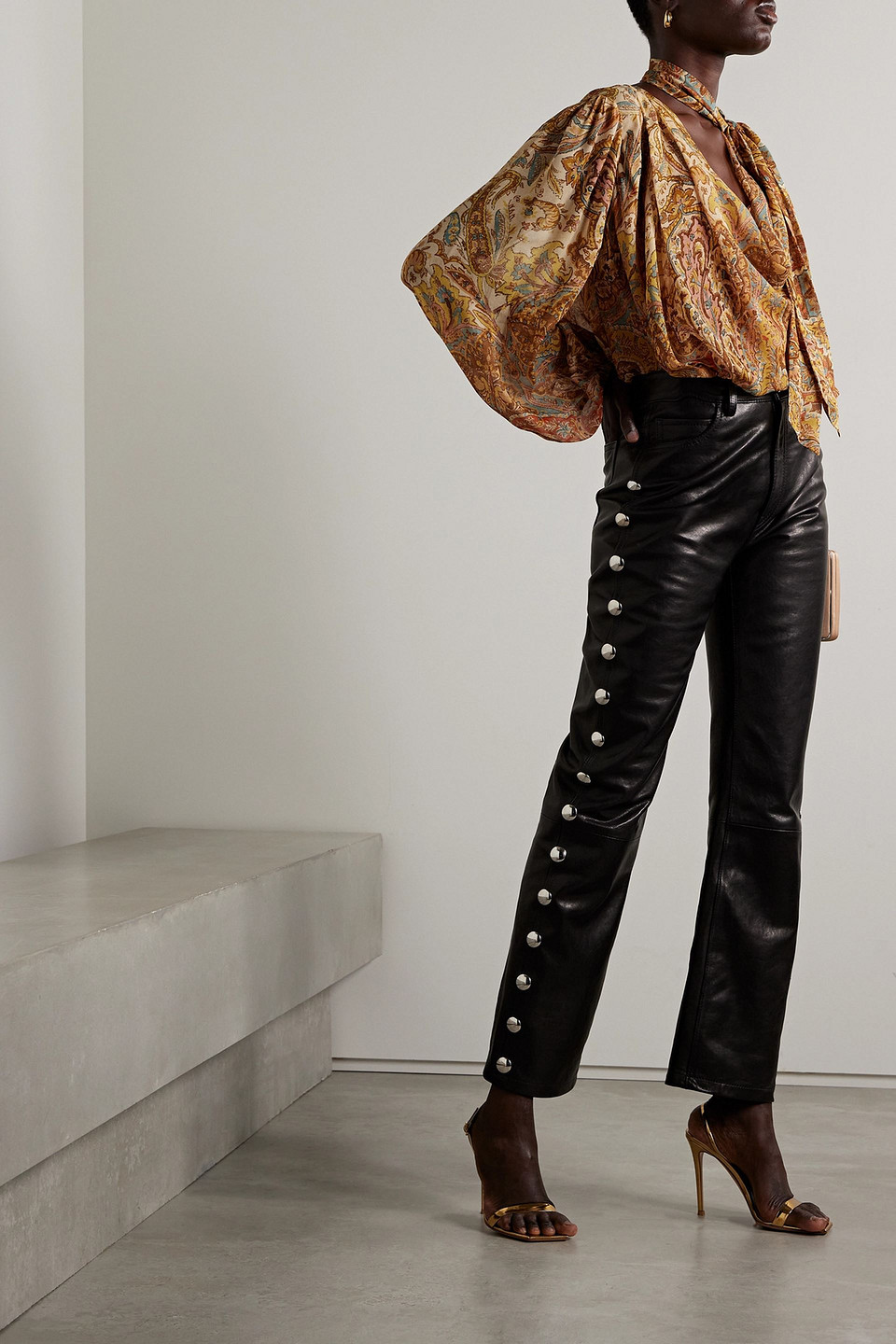 ZIMMERMANN BILLOW PUSSY-BOW PRINTED CREPE DE CHINE BLOUSE