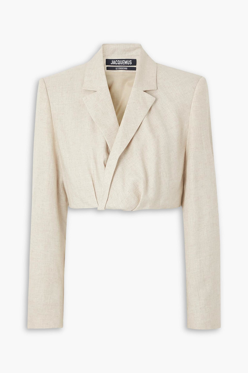 Jacquemus La Veste Bahia Cropped Blazer In Beige