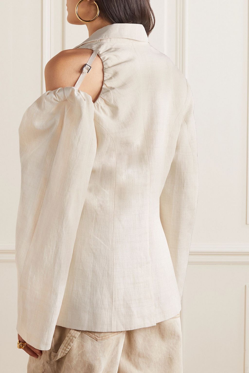 JACQUEMUS Galliga cutout linen-blend blazer