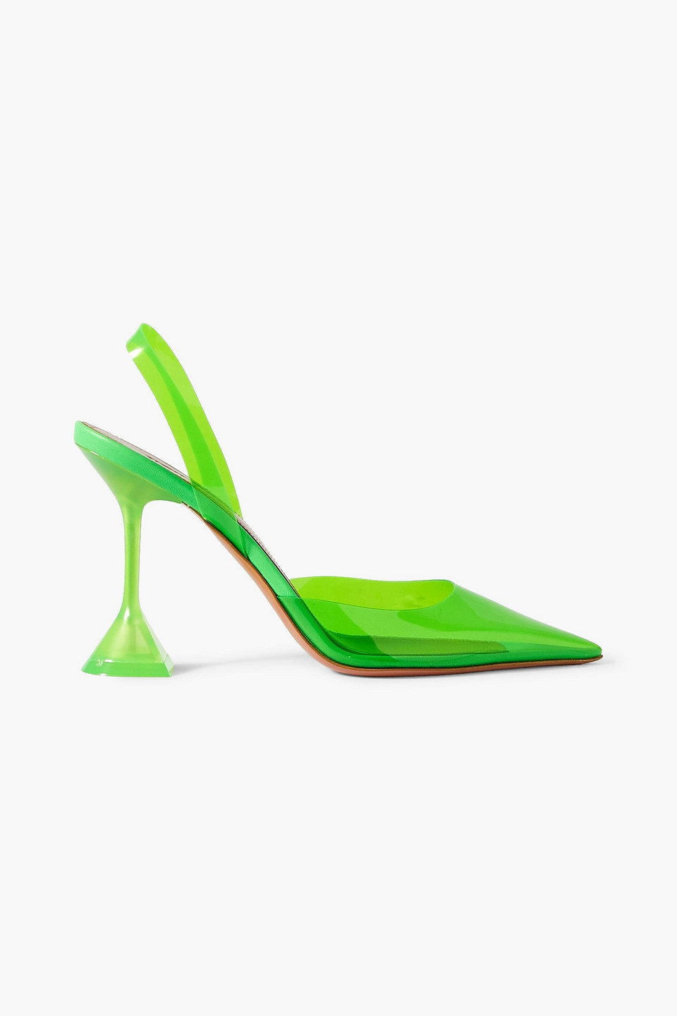 Amina Muaddi Holli Glass Pvc Slingback Pumps In Bright Green