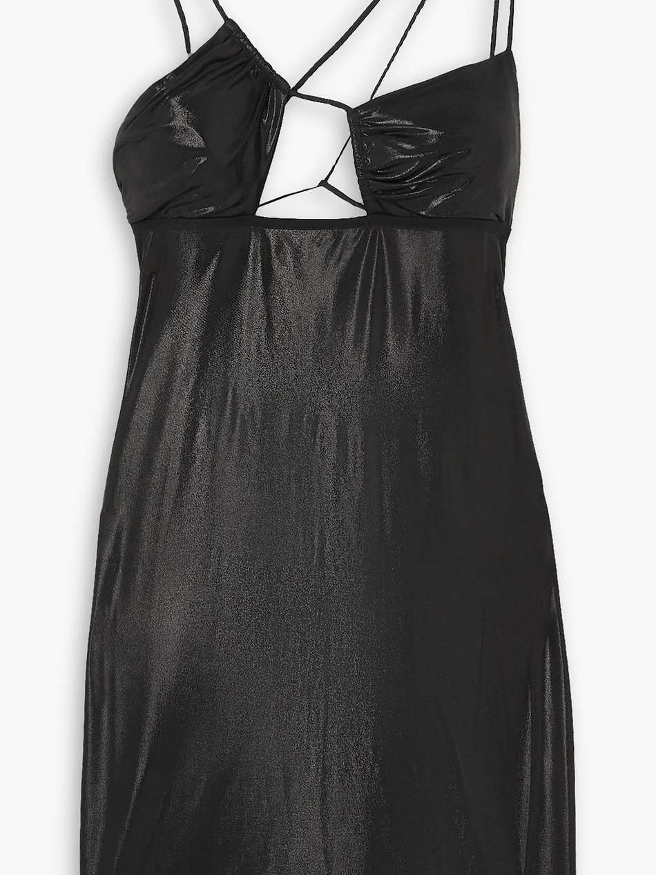 cutout metallic stretch-jersey mini dress