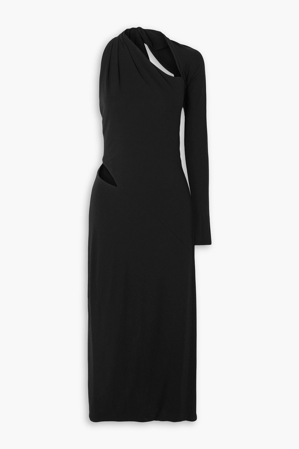 Versace Black Cutout Midi Dress In Black
