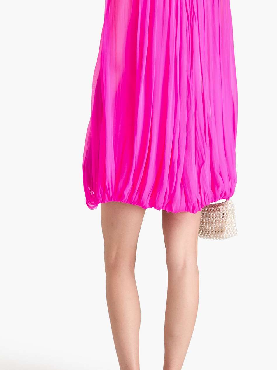 cape-effect embellished silk-chiffon and crepe mini dress