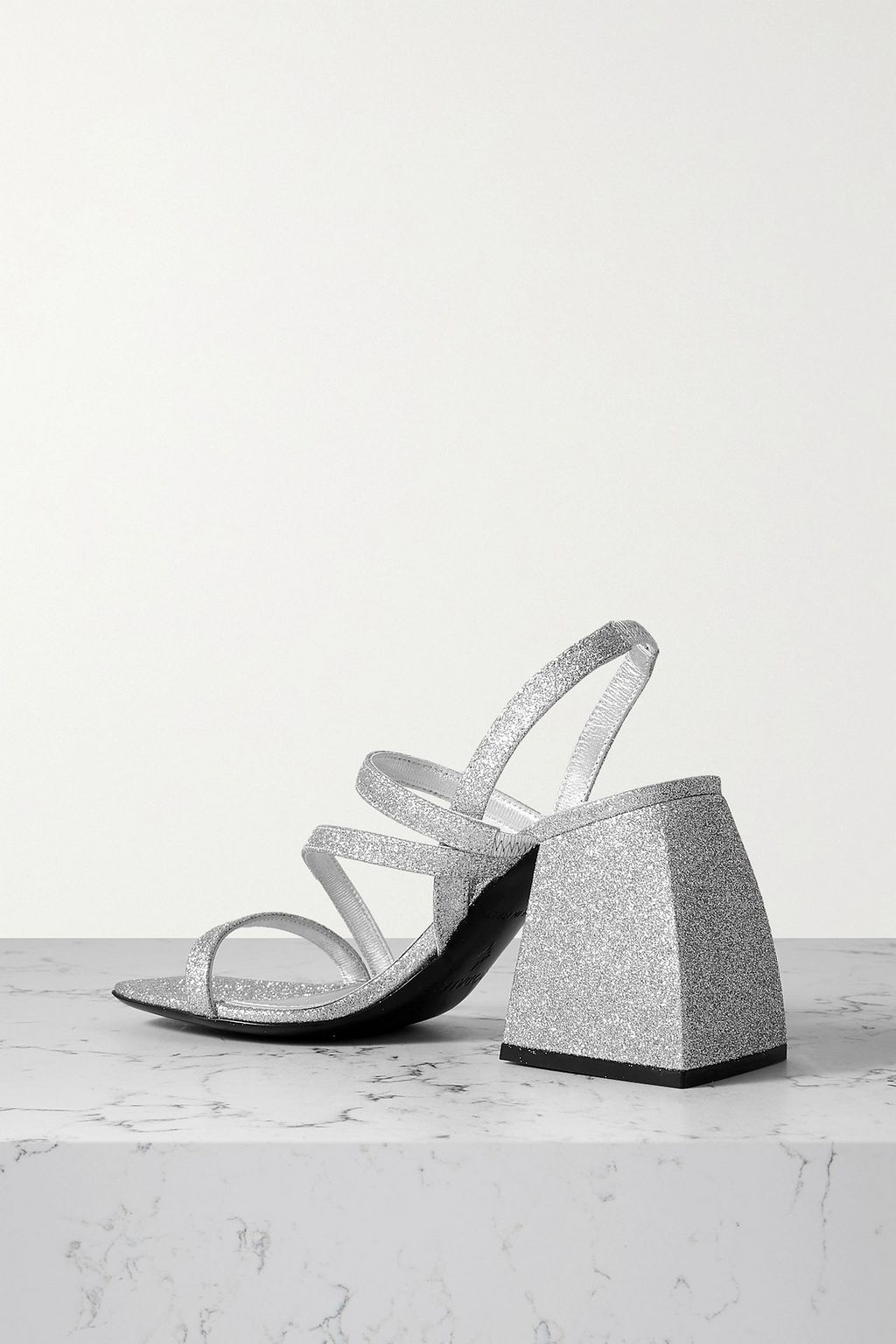 NODALETO Bulla Gemini glittered leather slingback sandals