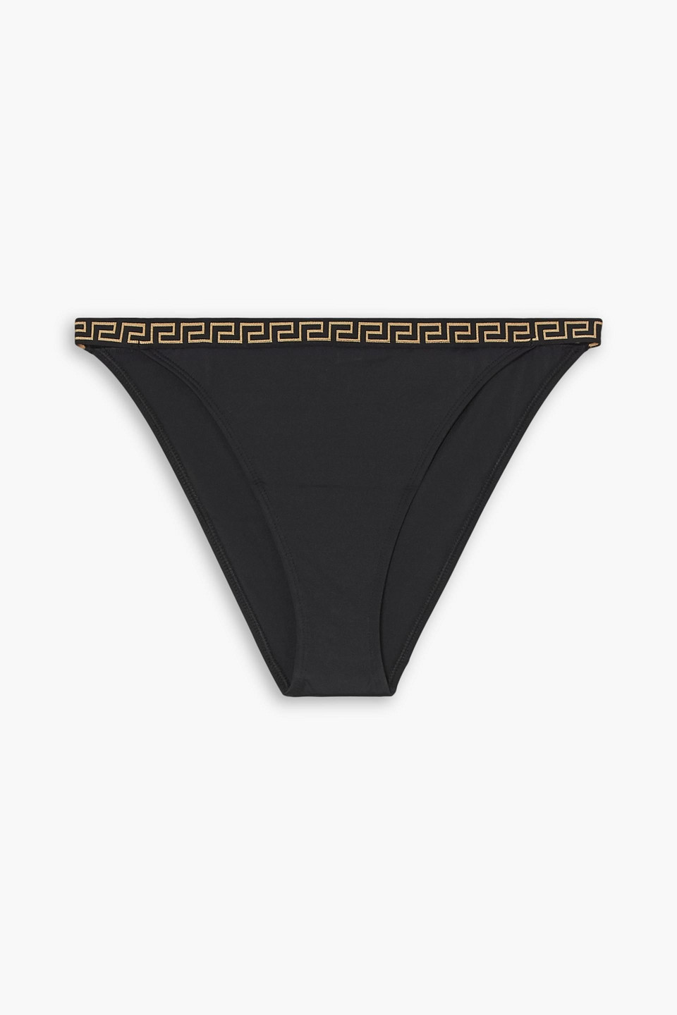 Versace Greca Trim Bikini Bottoms In Black