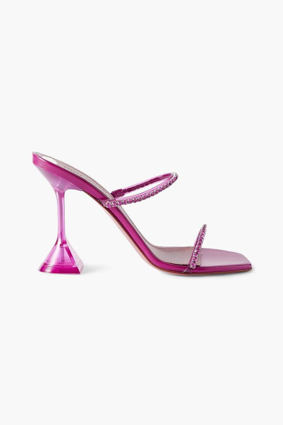 AMINA MUADDI GILDA CRYSTAL-EMBELLISHED PVC MULES