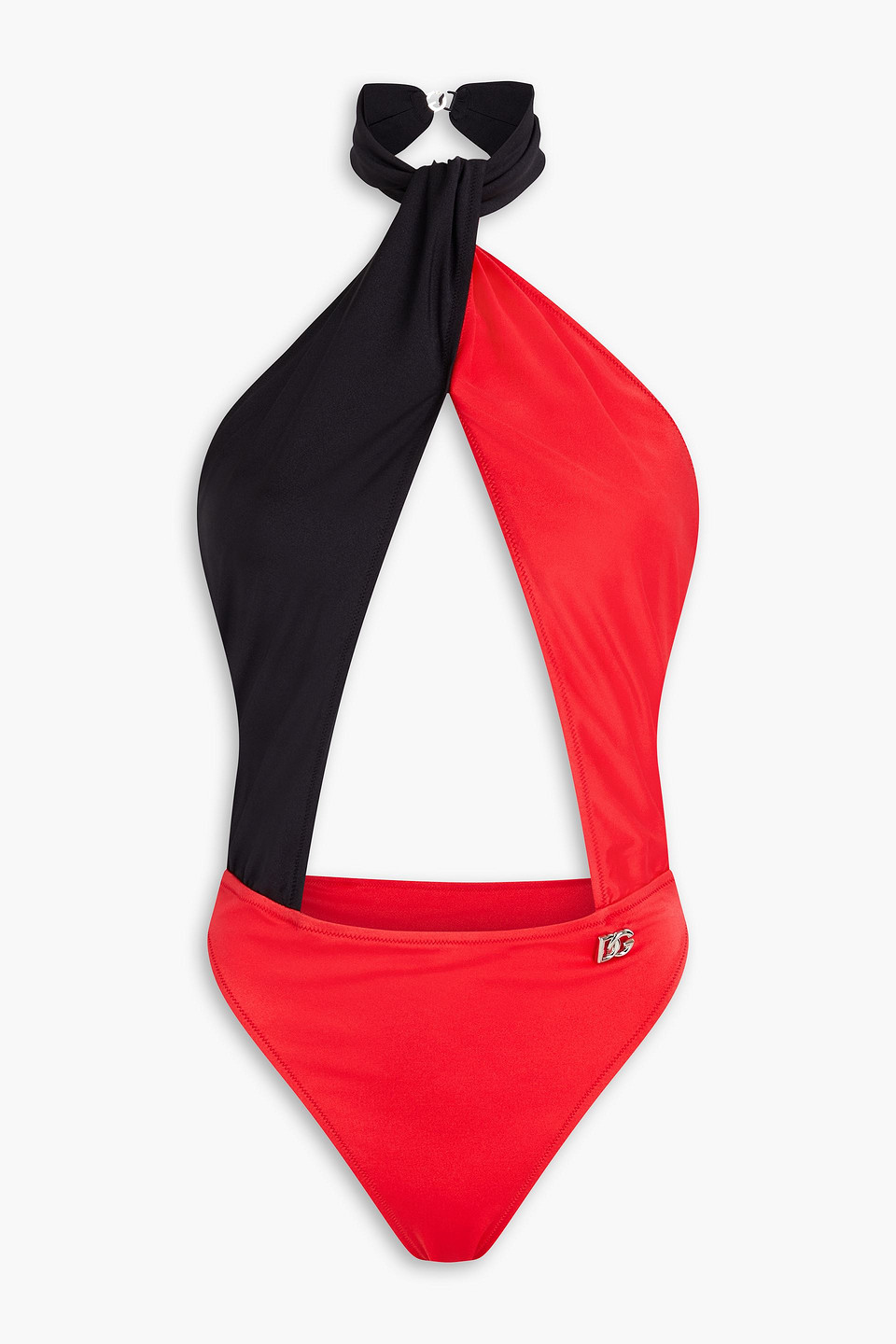 【DOLCE & GABBANA】cutout two-tone ホールターネック swimsuit Dolce & Gabbana Cutout Two-tone Halterneck Swimsuit In Red
