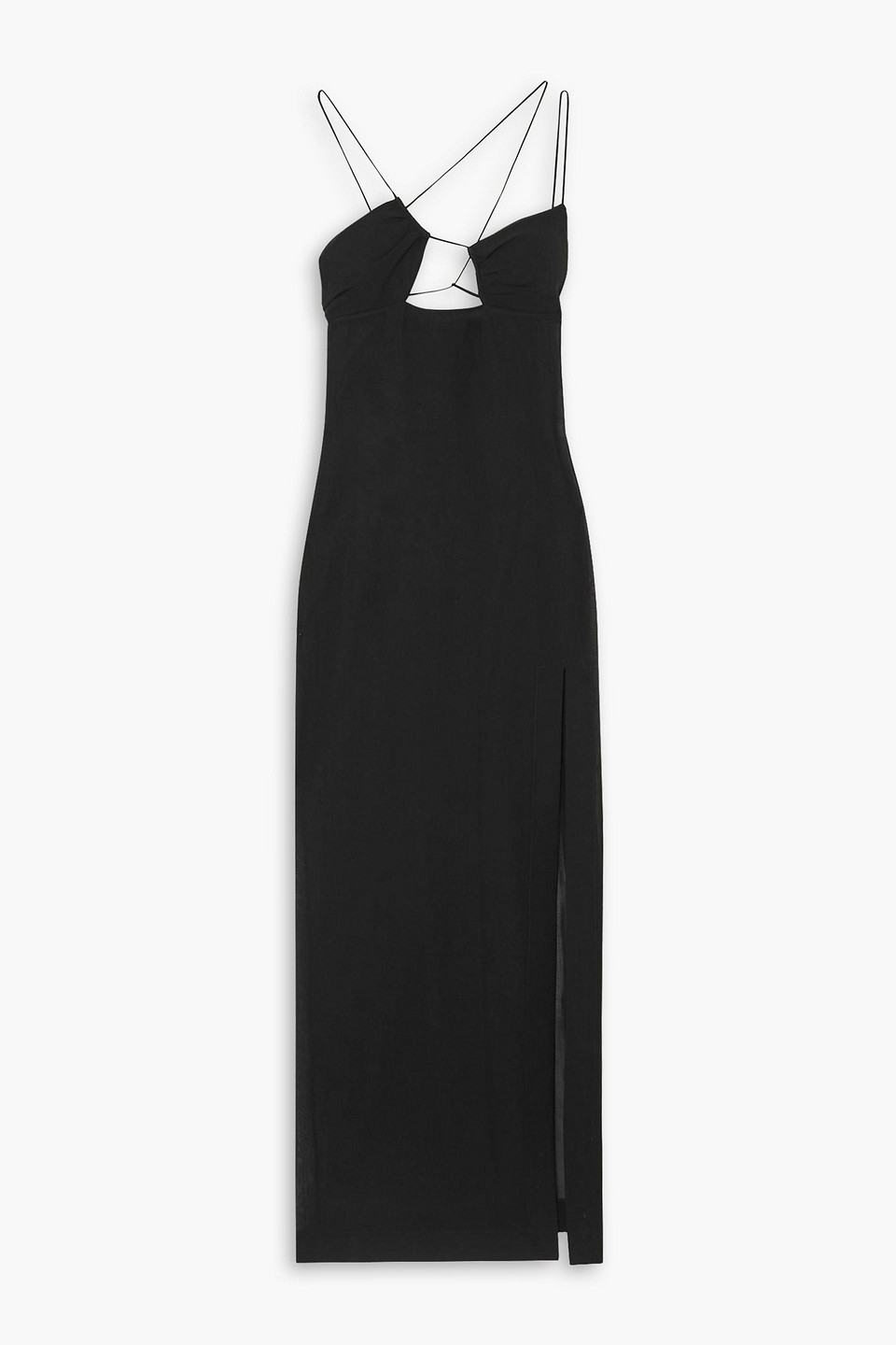 Cutout cotton-voile maxi dress