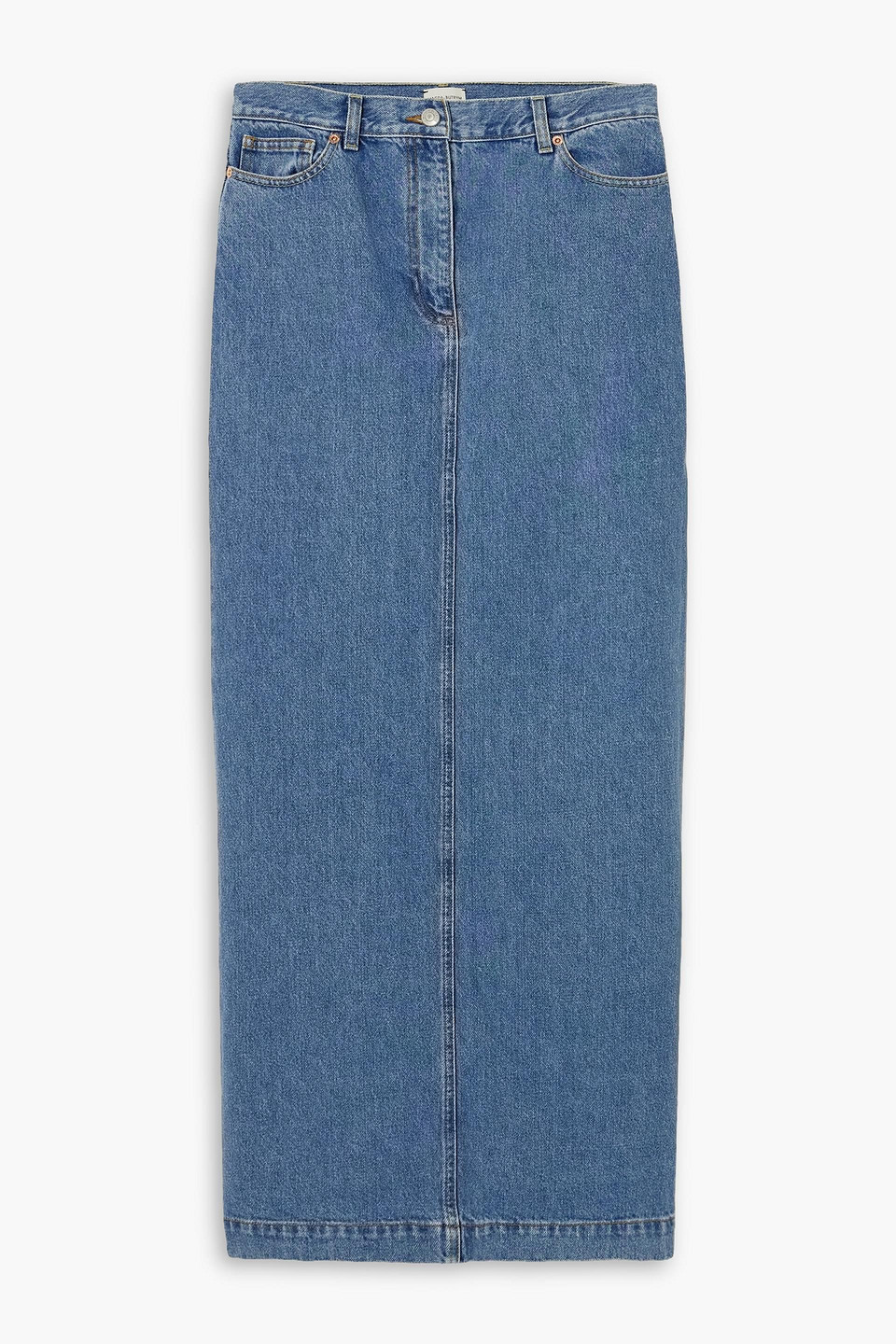 Magda Butrym Denim Maxi Skirt In Mid Denim