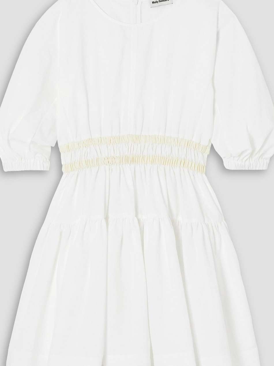 tiffany shirred grosgrain-trimmed taffeta mini dress