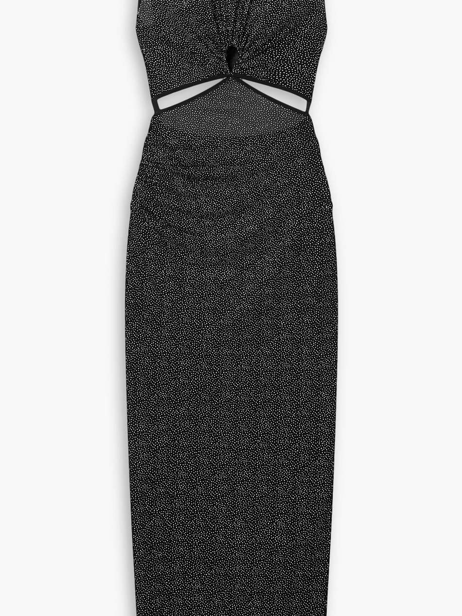 cutout glittered stretch-jersey maxi dress