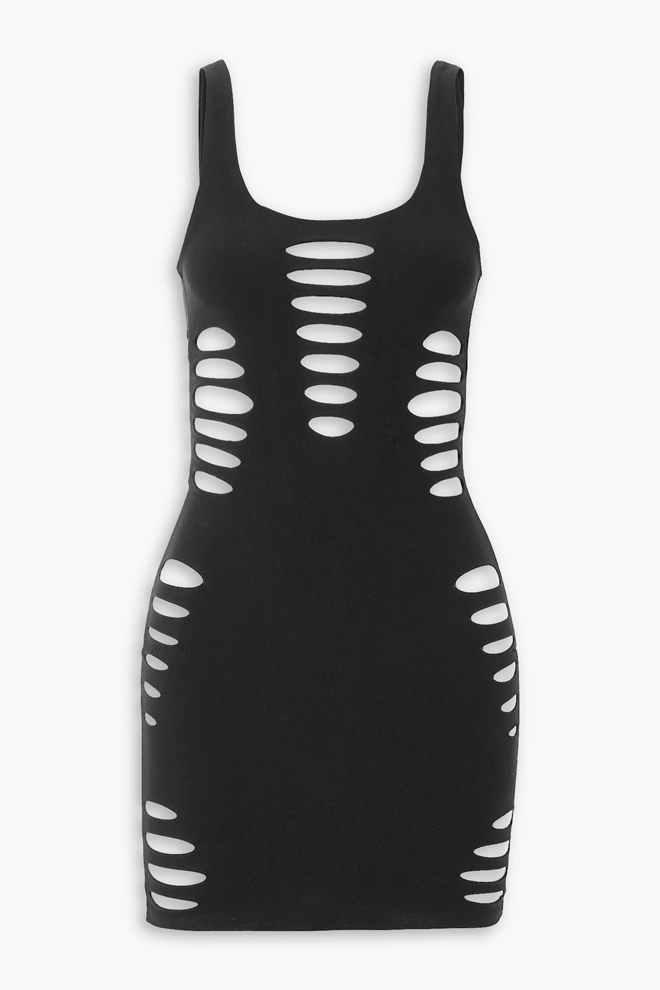 Versace Microfibre Beach Cover-up With All-over Cut-outs In Black