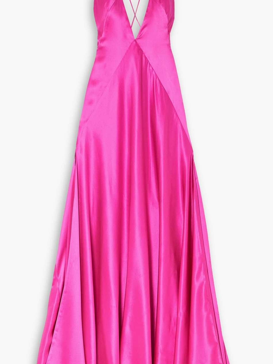 paloma silk-satin halterneck gown