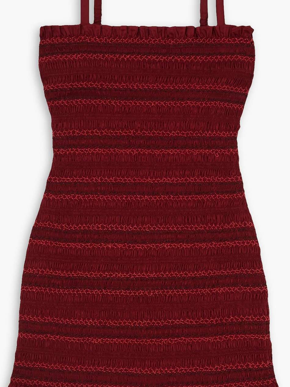fifi embroidered shirred cotton mini dress