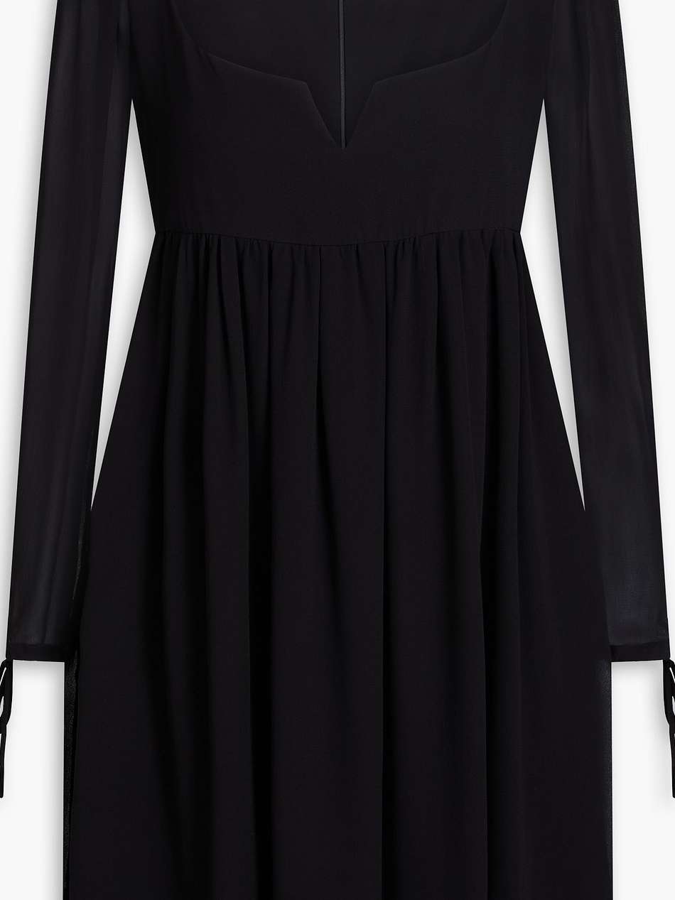 gathered georgette mini dress
