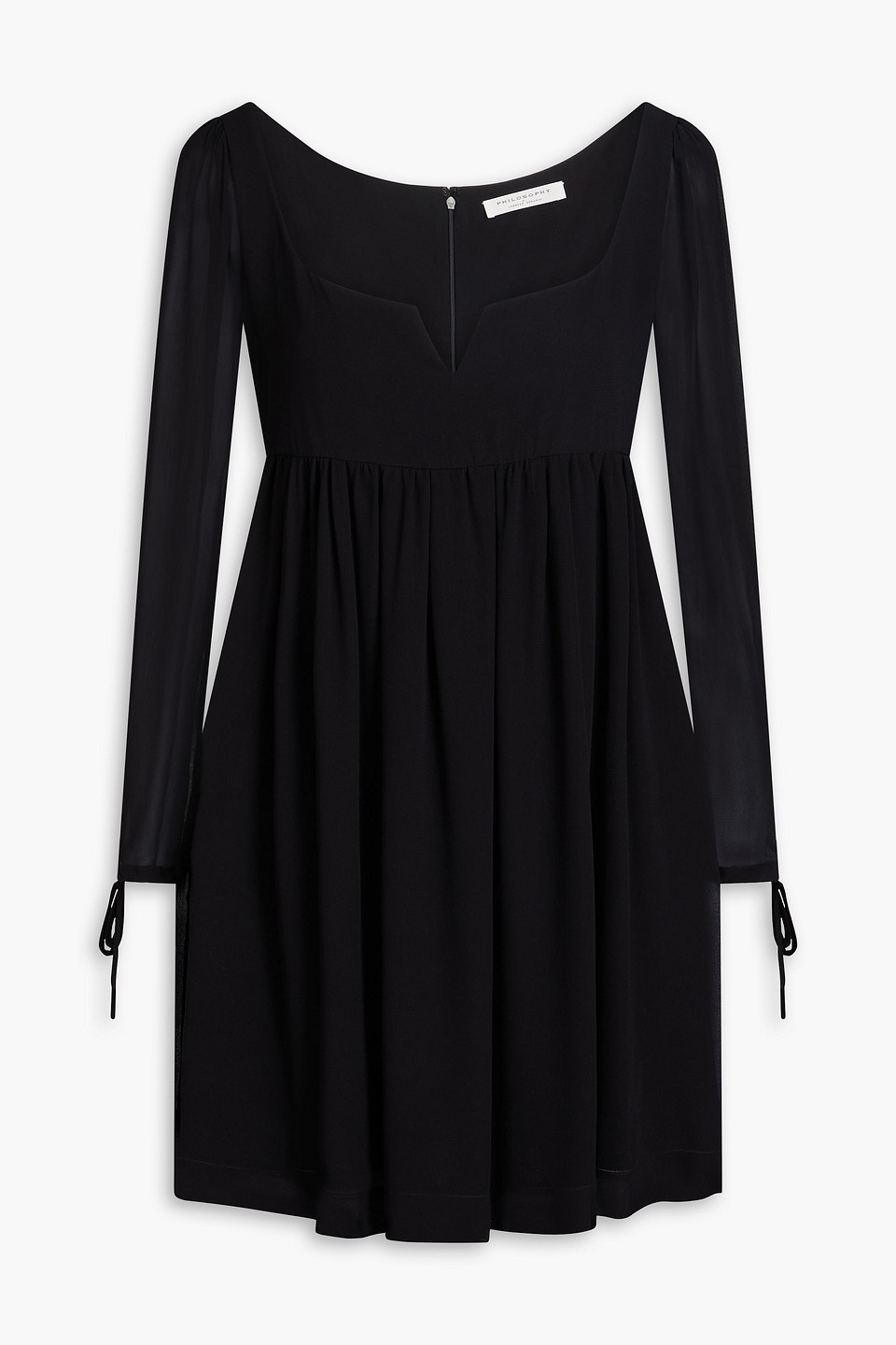 Philosophy Di Lorenzo Serafini Gathered Georgette Mini Dress In Black