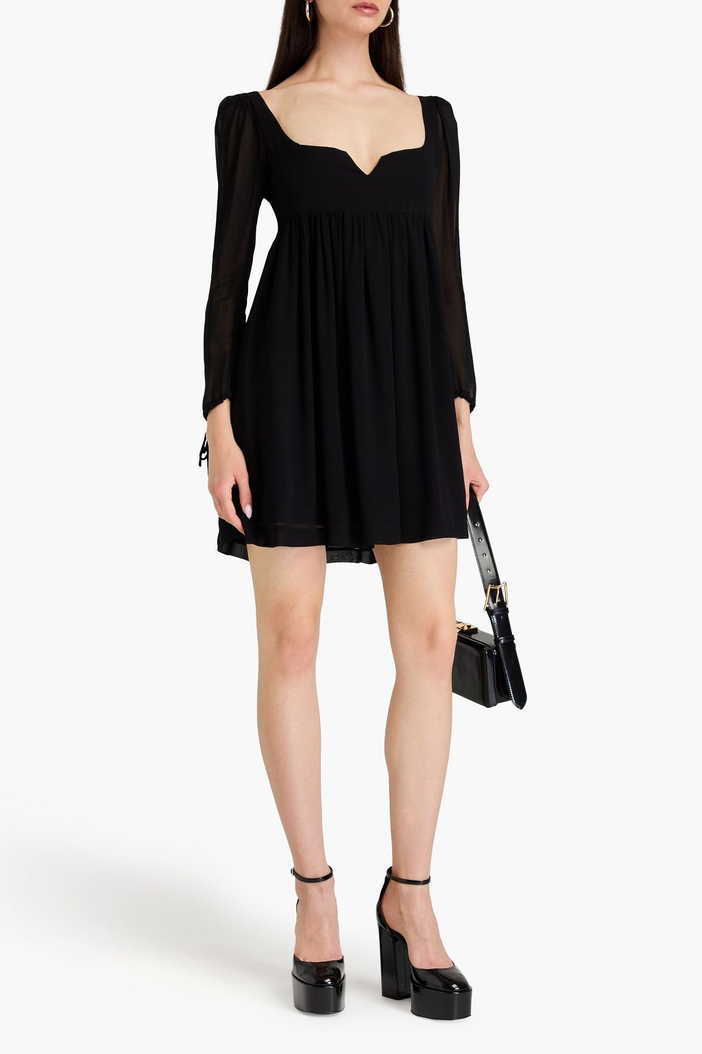 PHILOSOPHY DI LORENZO SERAFINI Gathered georgette mini dress