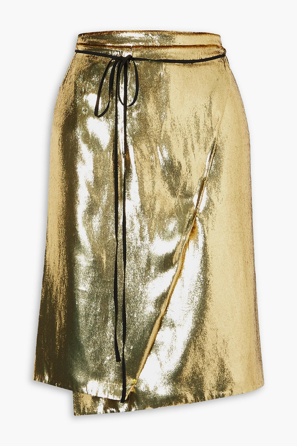 Reina metallic velvet wrap skirt