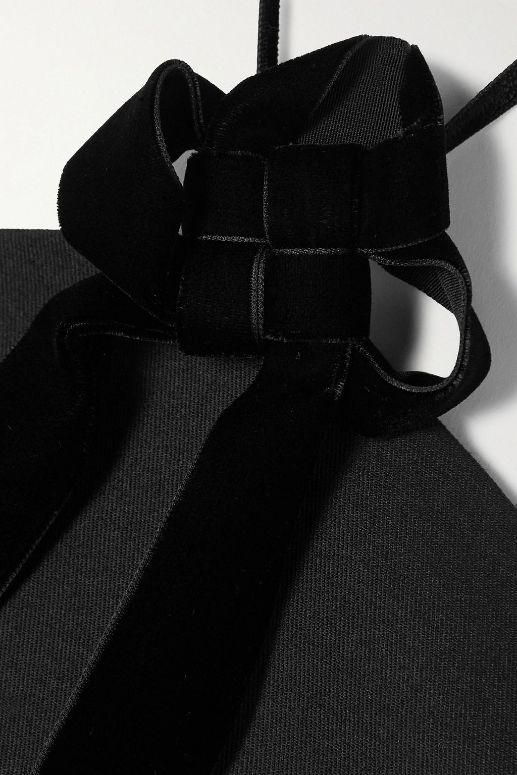 MINJUKIM Bow-detailed wool and silk-blend crepe halterneck mini dress