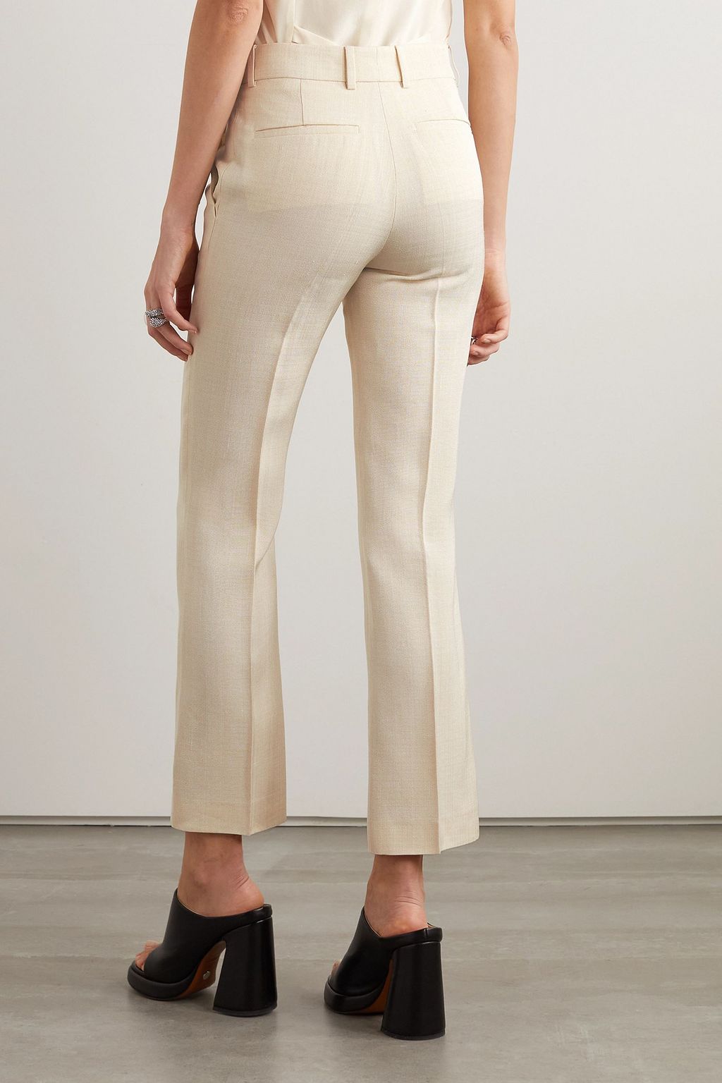 PETAR PETROV Serious cropped high-rise woven flared pants