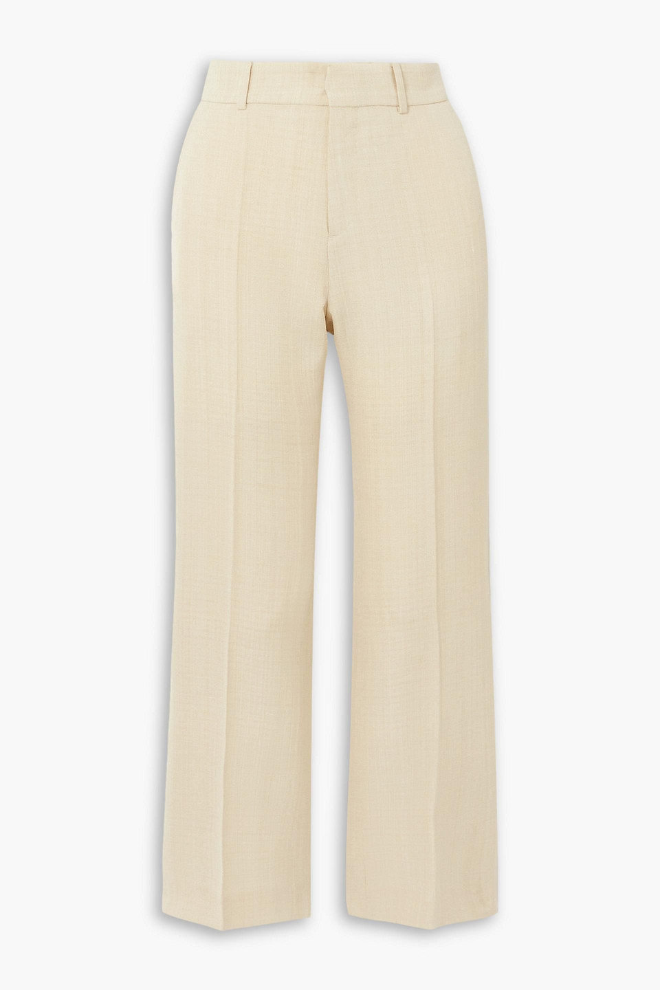 Petar Petrov Serious Cropped High-rise Woven Flared Pants In Beige