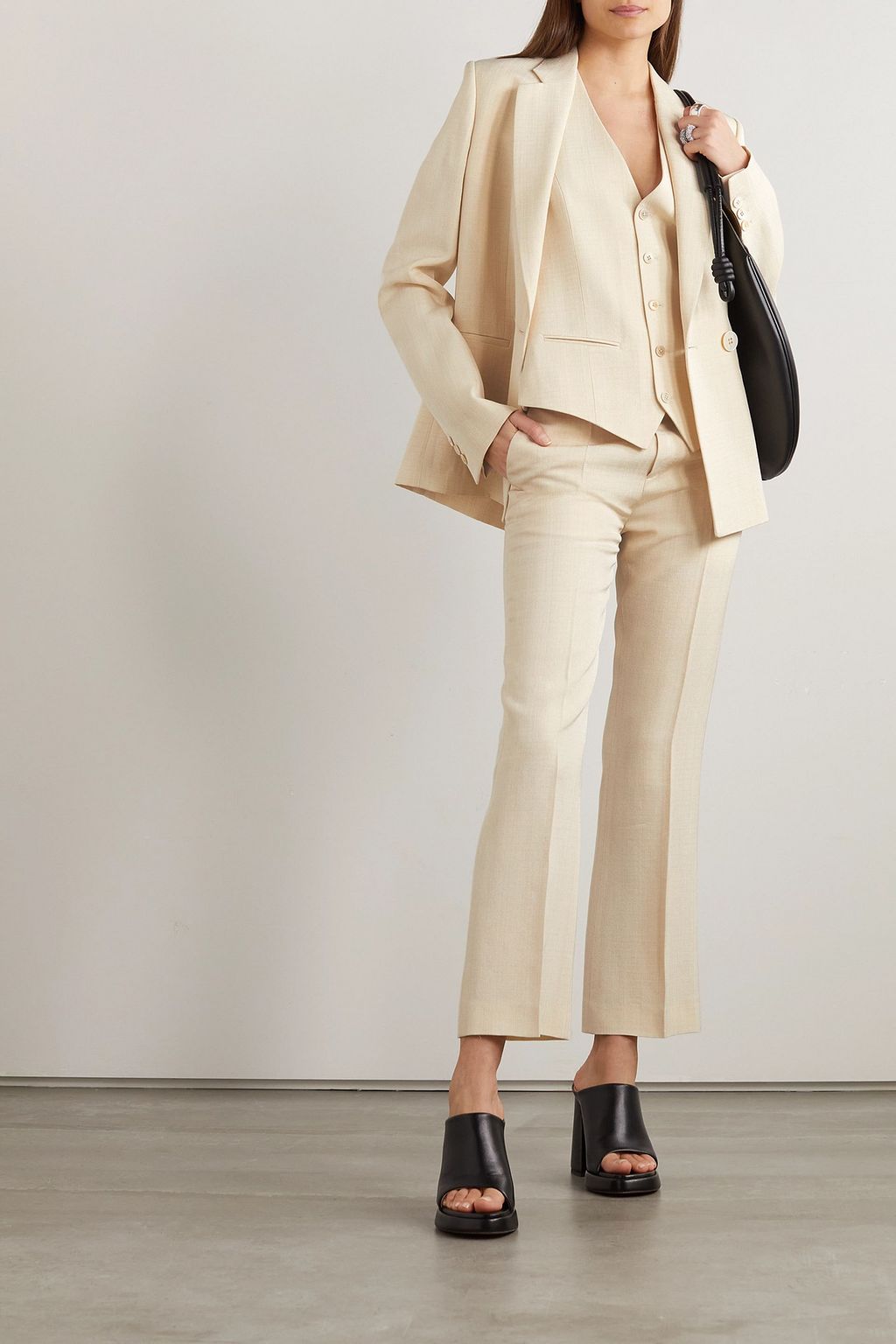 PETAR PETROV Serious cropped high-rise woven flared pants