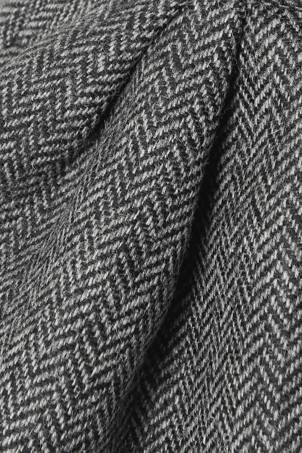MAISON MARGIELA Strapless paneled herringbone wool and stretch-jersey midi dress
