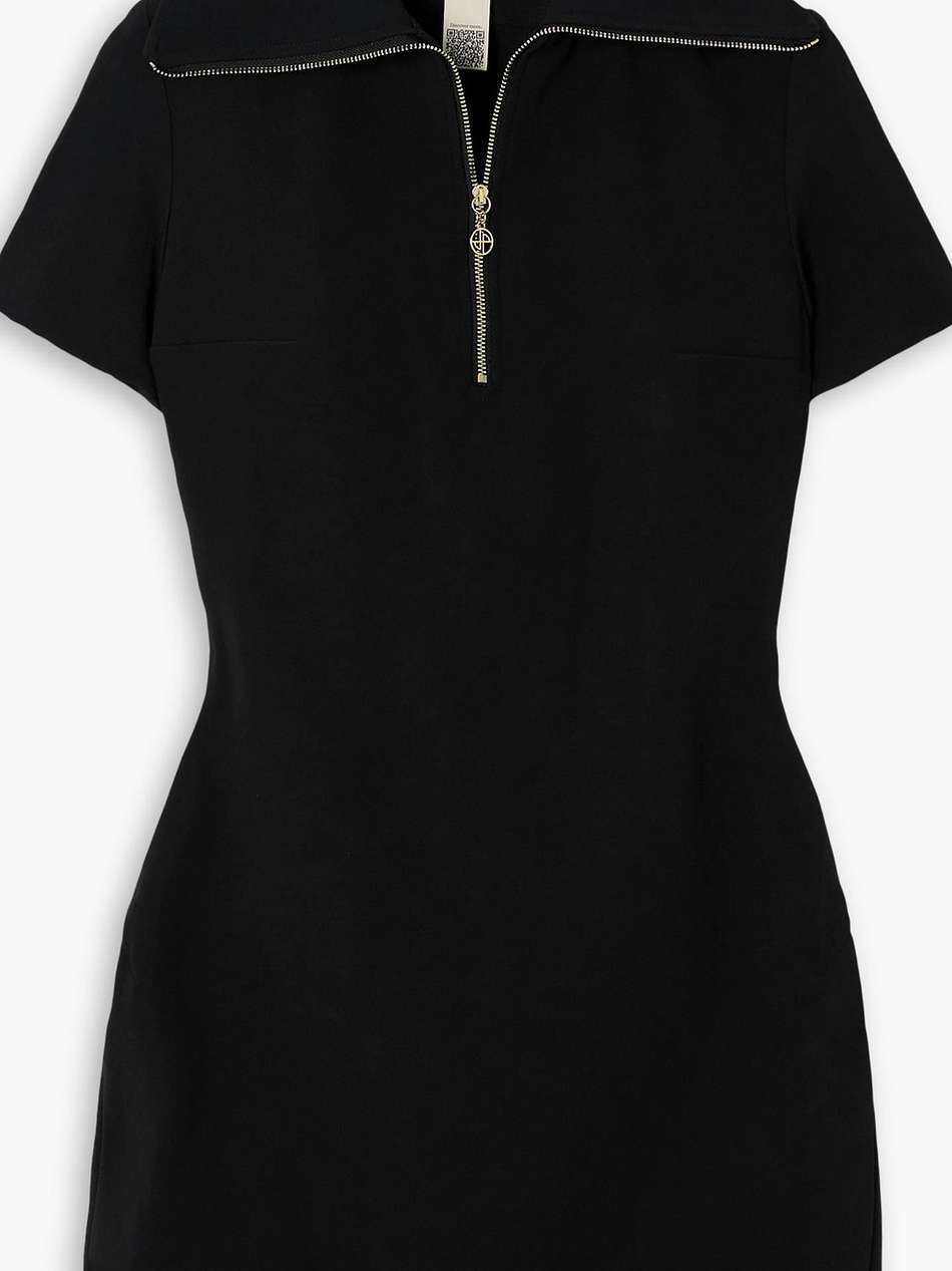 zip-detailed crepe mini dress