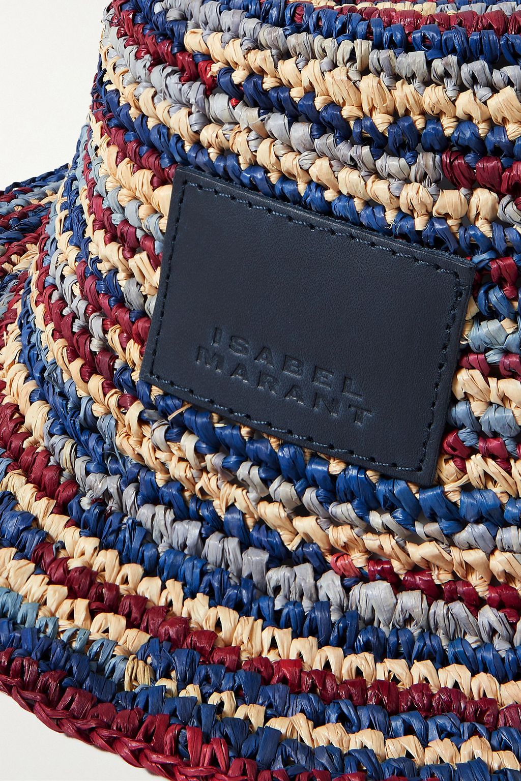 ISABEL MARANT Yucata striped woven raffia bucket hat