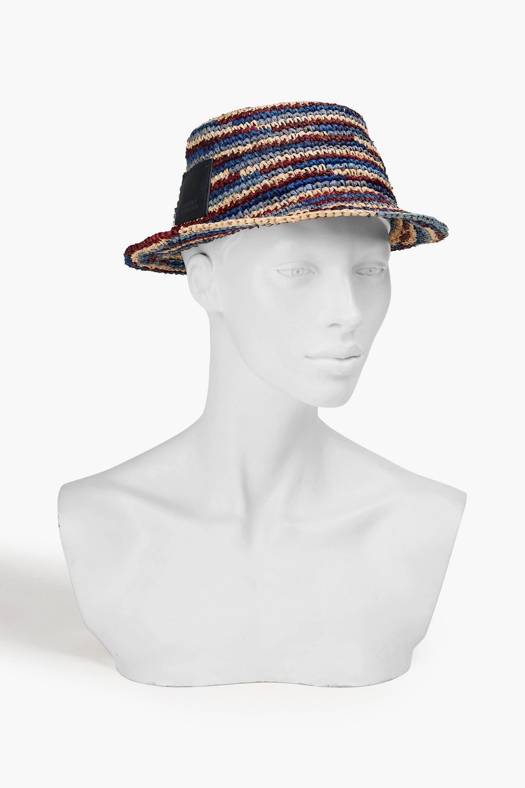 ISABEL MARANT Yucata striped woven raffia bucket hat