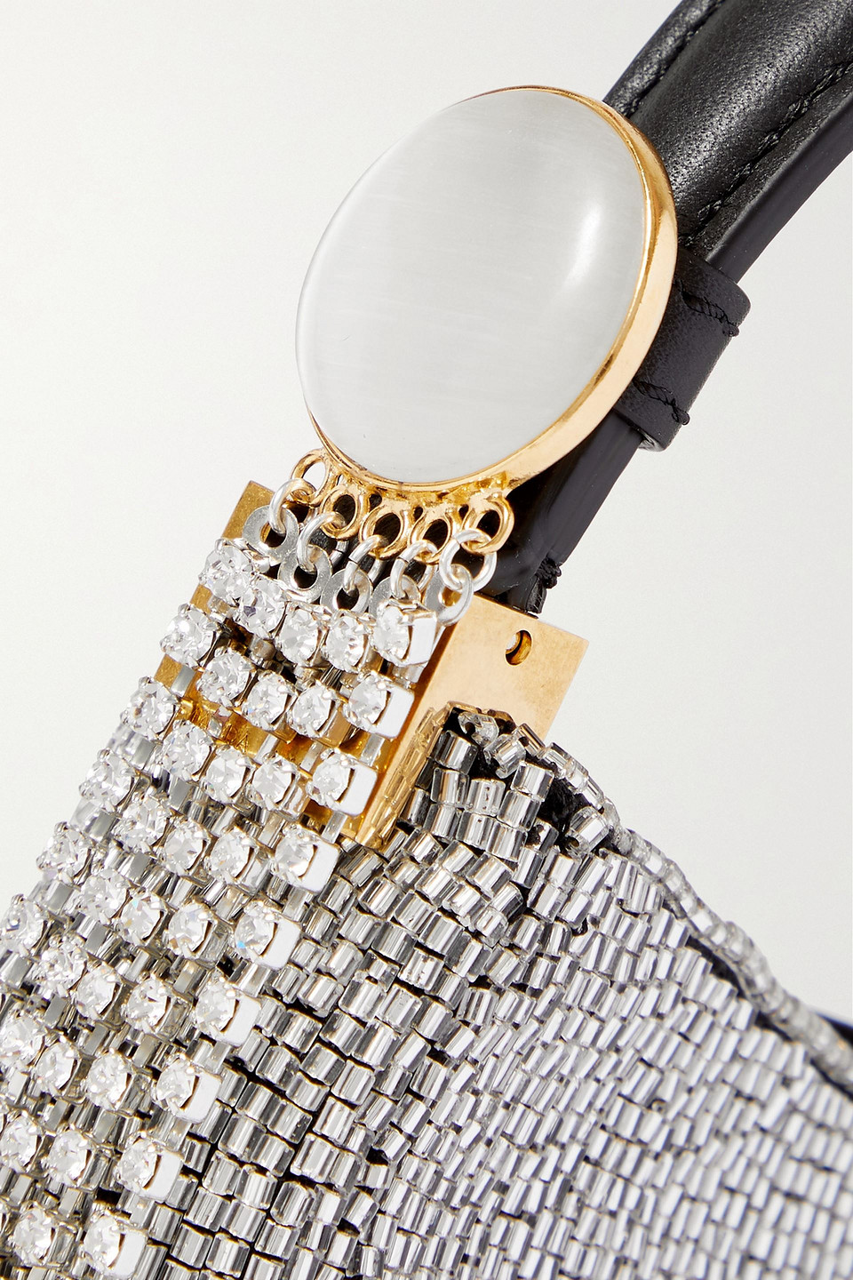 MAGDA BUTRYM VESNA MICRO LEATHER-TRIMMED EMBELLISHED CANVAS BAG