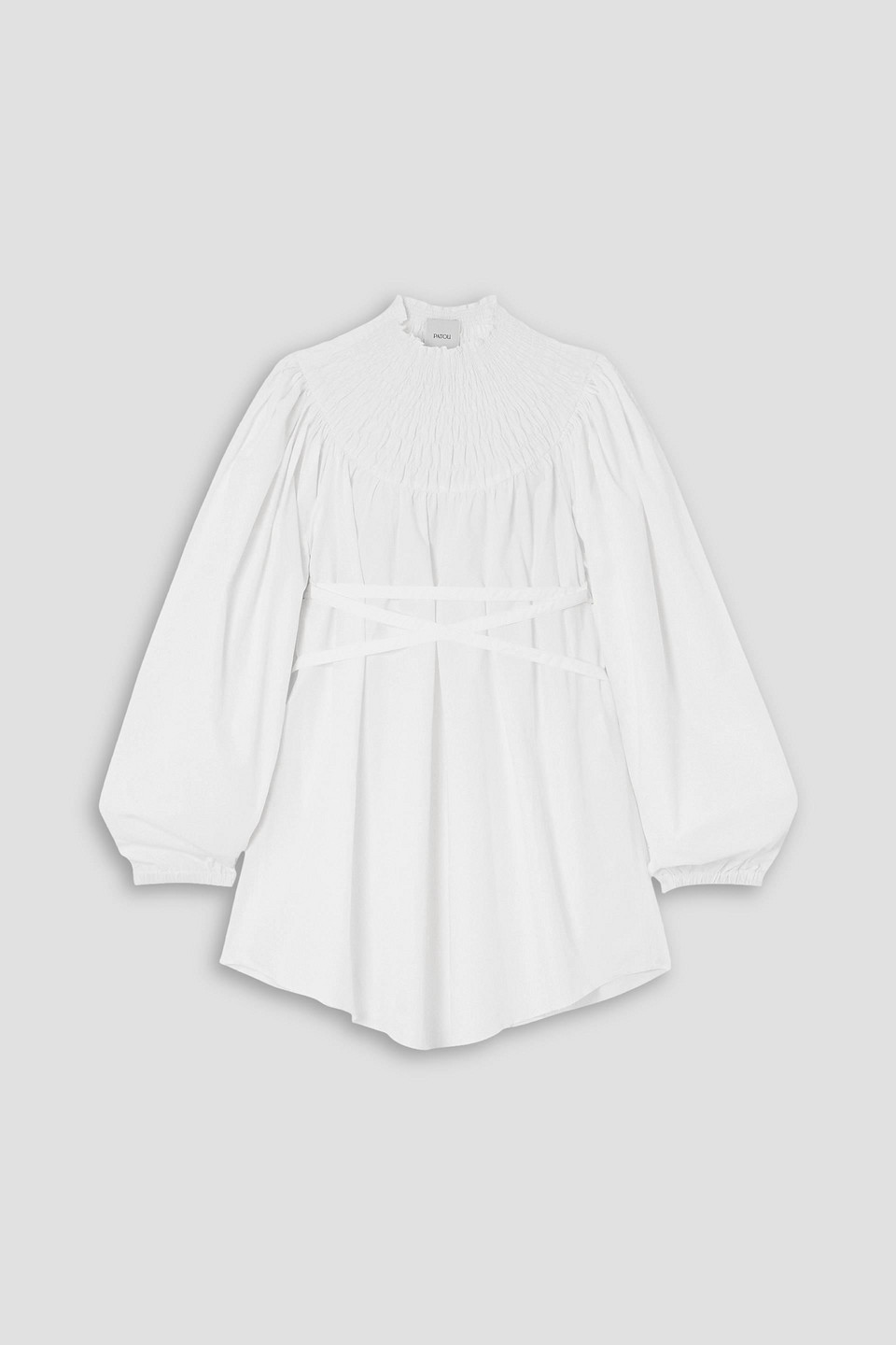 Patou Smocked Volume Blouse In White