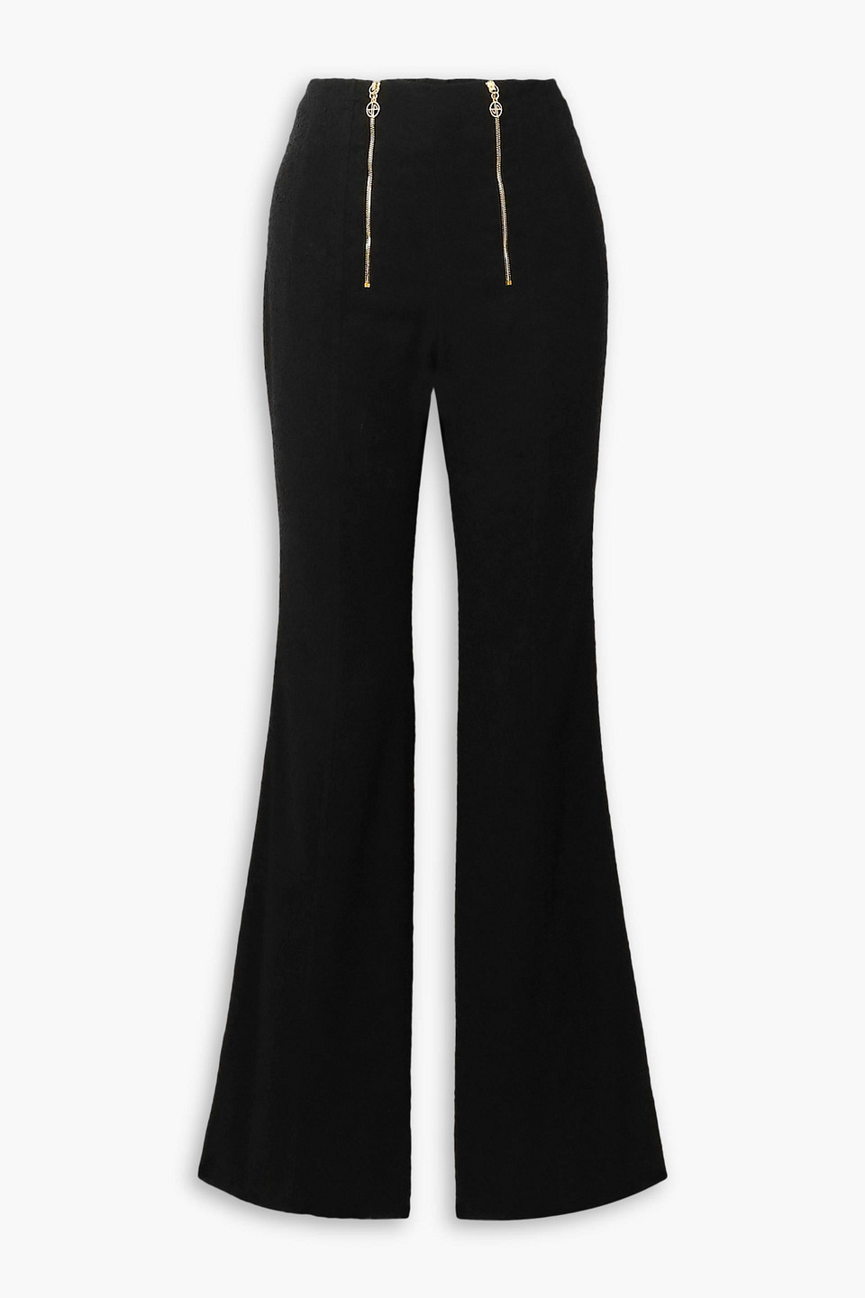 Patou Terry Flared Pants In Black