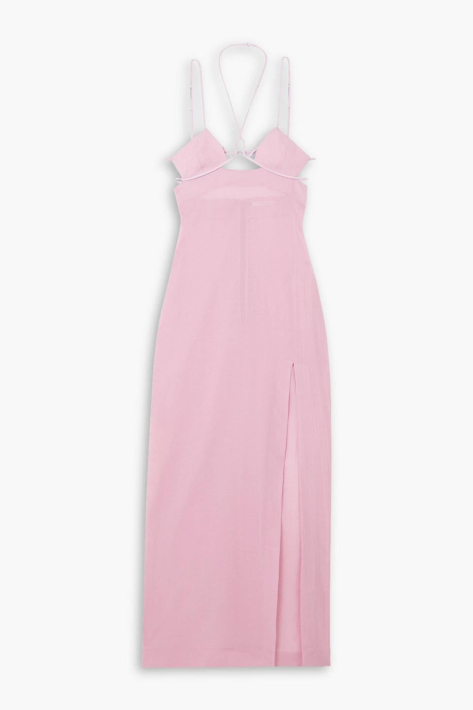 Nensi Dojaka Cutout Cotton-voile Maxi Dress In Baby Pink