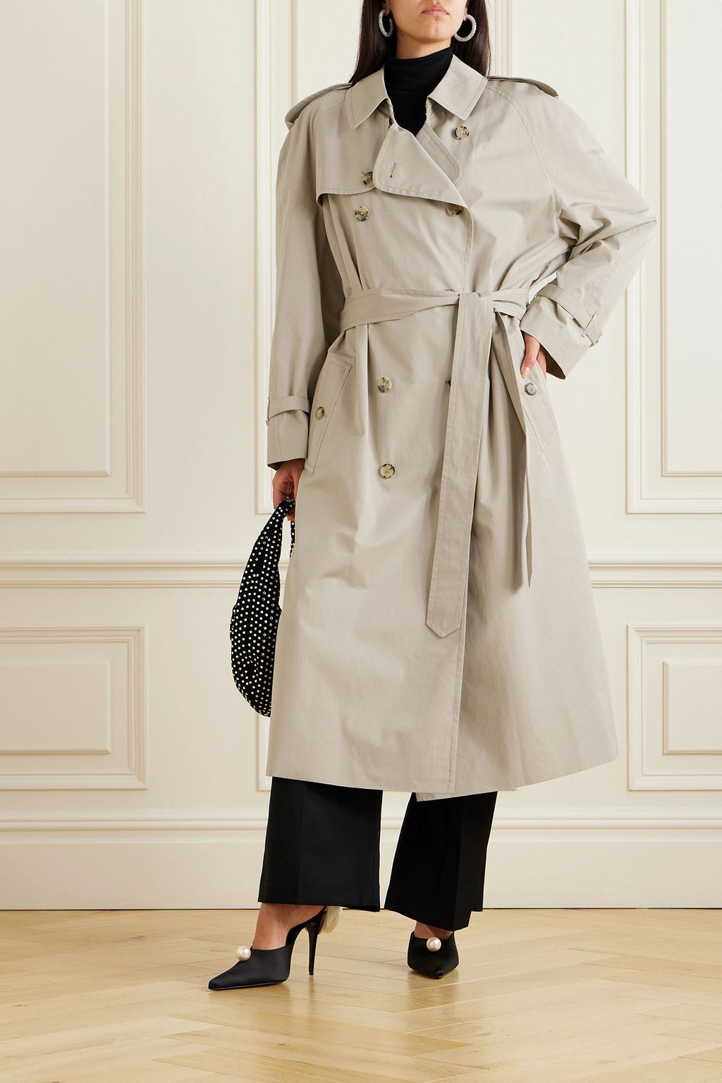MAGDA BUTRYM Double-breasted cotton and silk-blend gabardine trench coat