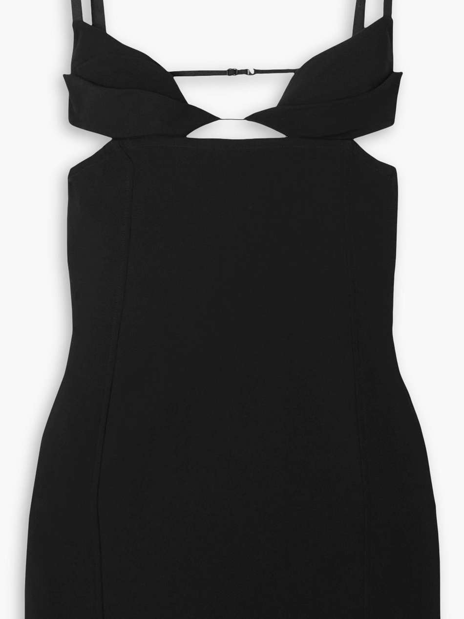 cutout crepe mini dress