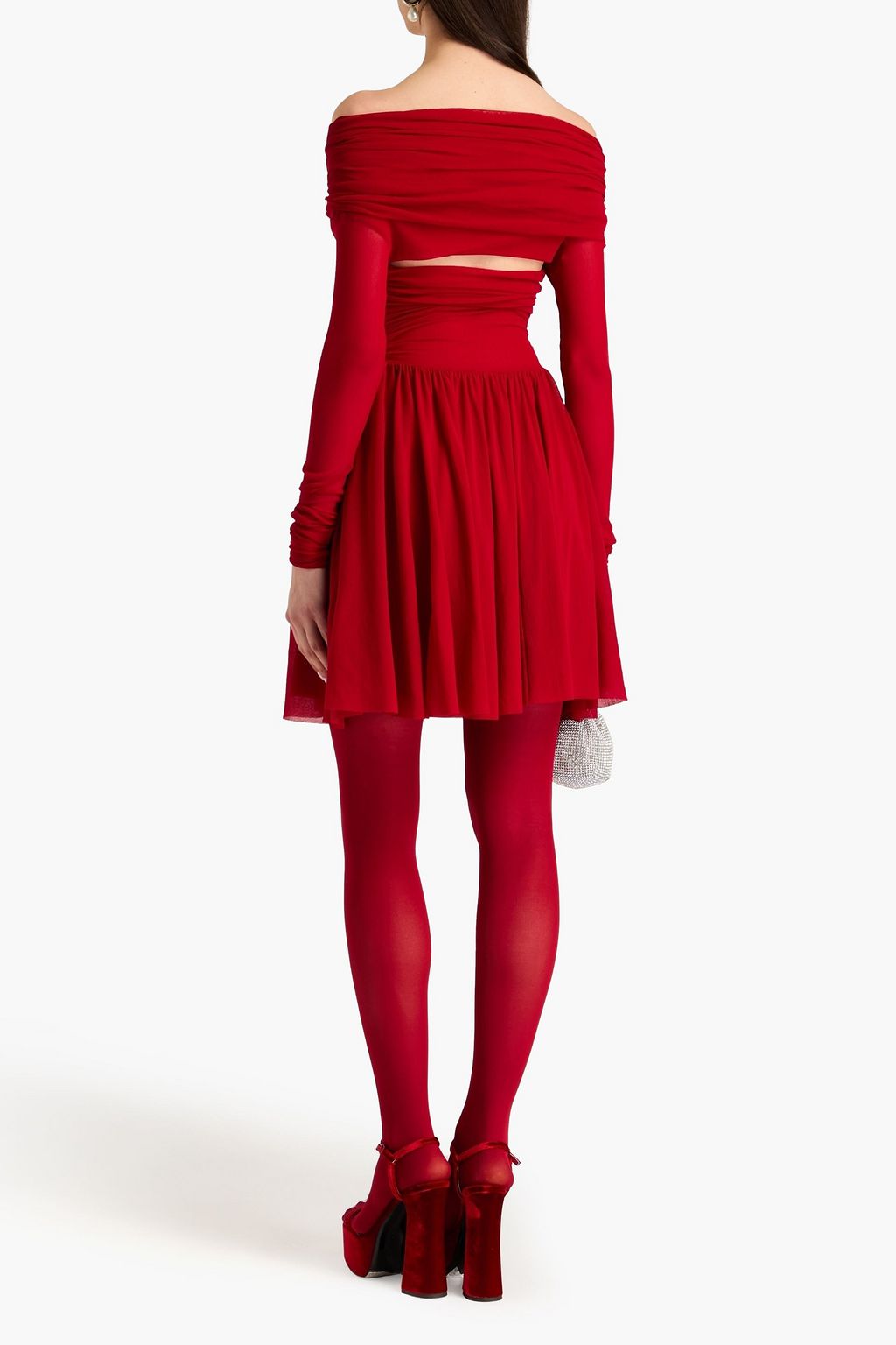 PHILOSOPHY DI LORENZO SERAFINI 트위스트 & 컷아웃 튤 미니 드레스