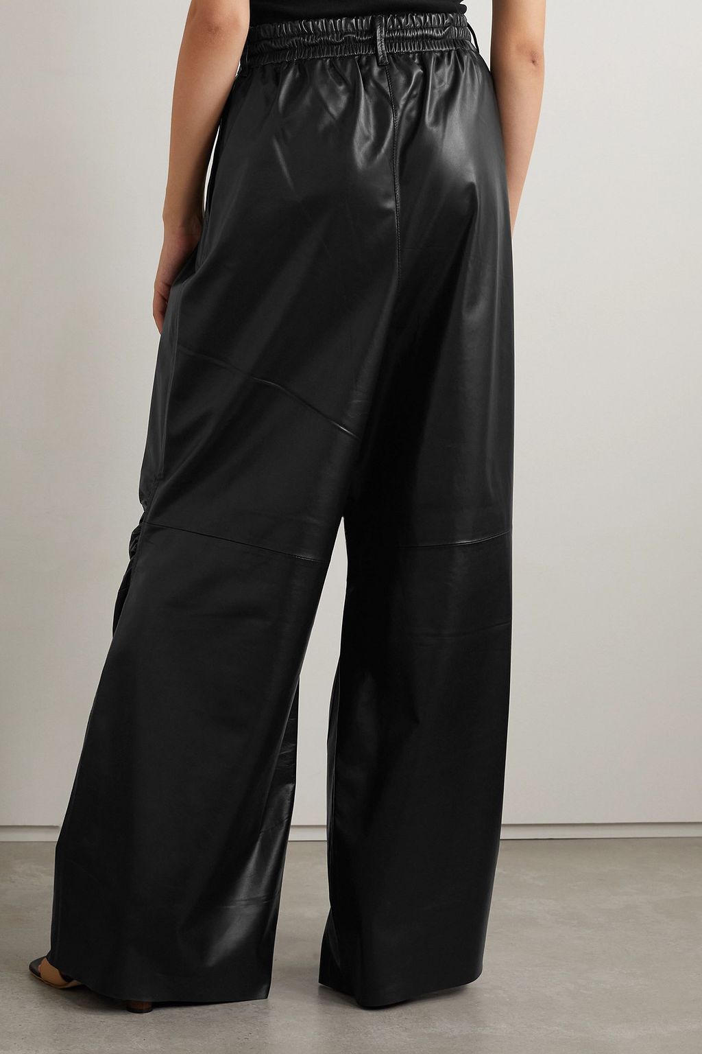 PETAR PETROV Gines ruched leather wide-leg pants