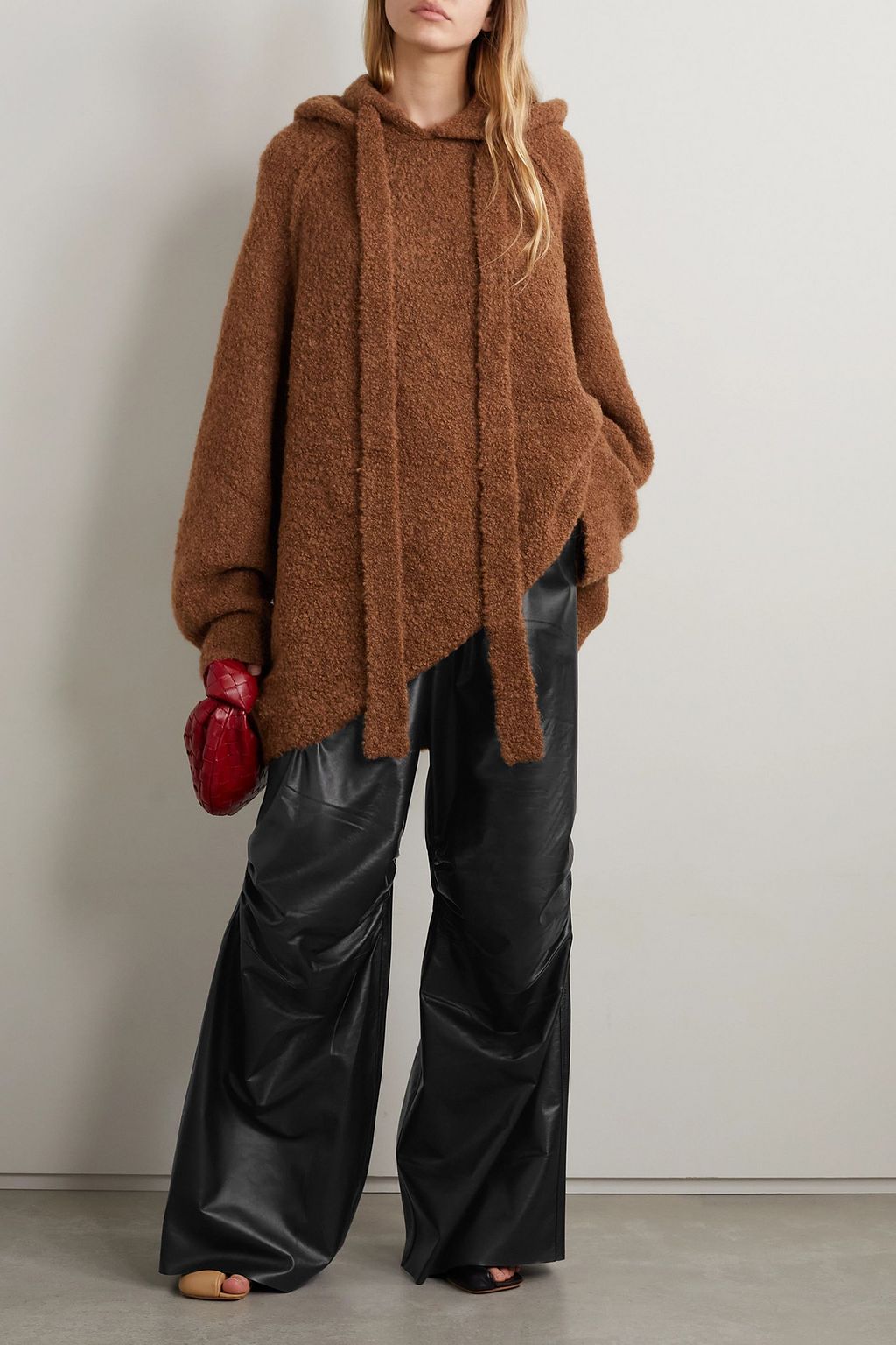 PETAR PETROV Gines ruched leather wide-leg pants