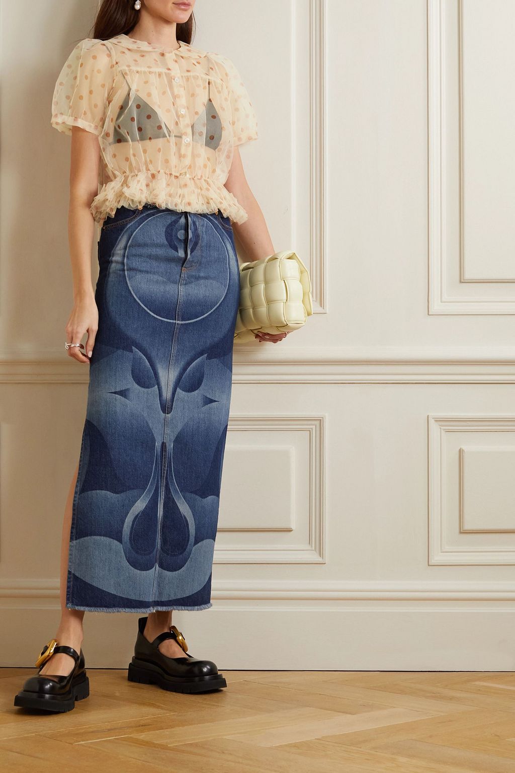 MOLLY GODDARD Sebastian ruffled polka-dot tulle blouse