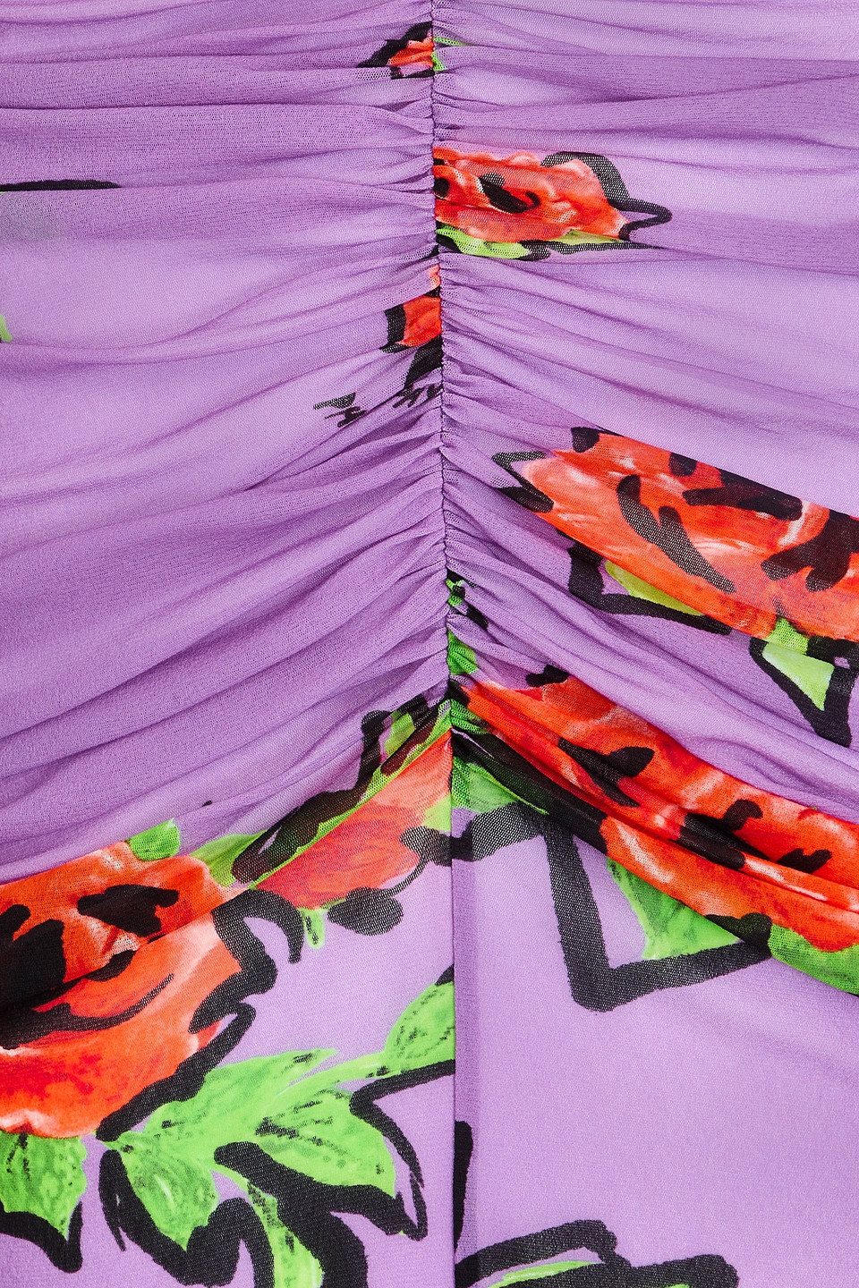 PHILOSOPHY DI LORENZO SERAFINI FLORAL-PRINT TULLE MIDI DRESS 