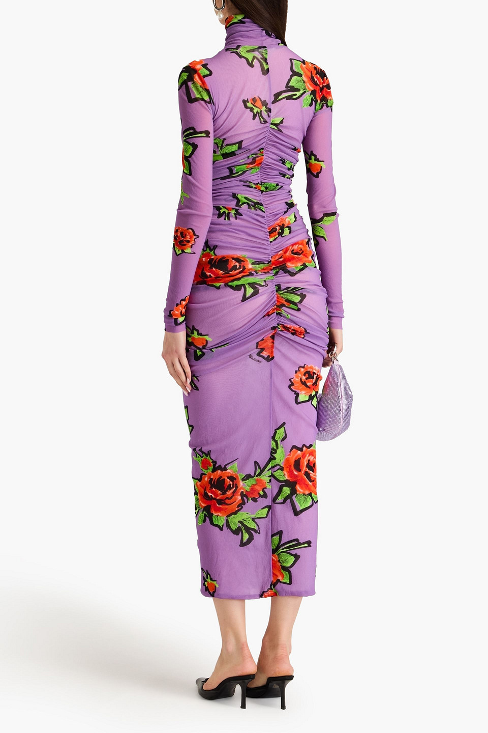 PHILOSOPHY DI LORENZO SERAFINI FLORAL-PRINT TULLE MIDI DRESS 