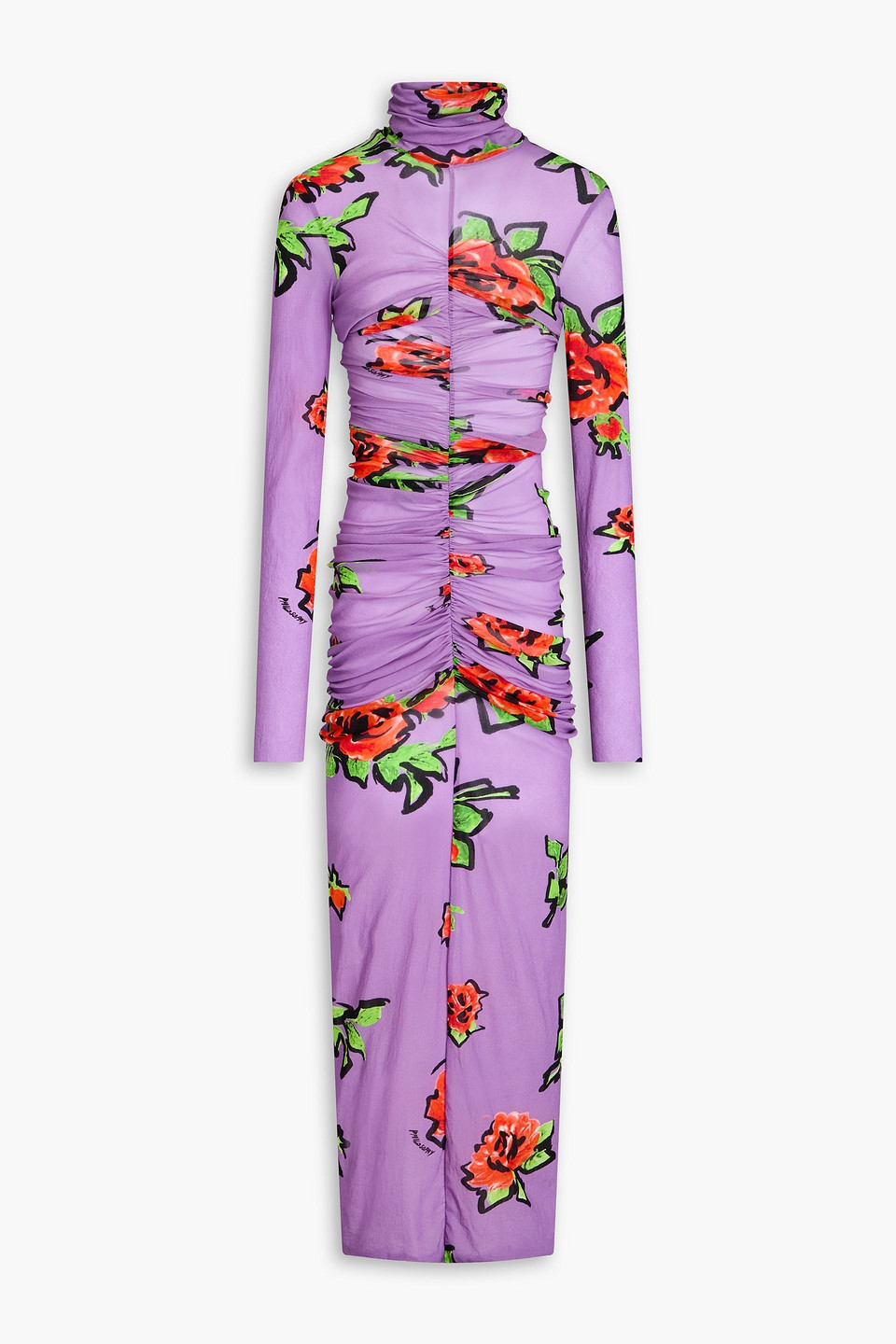 Philosophy Di Lorenzo Serafini Floral-print Tulle Midi Dress In Purple