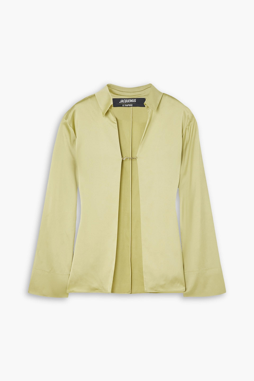Jacquemus La Chemise Notte Open-front Shirt In Sage Green