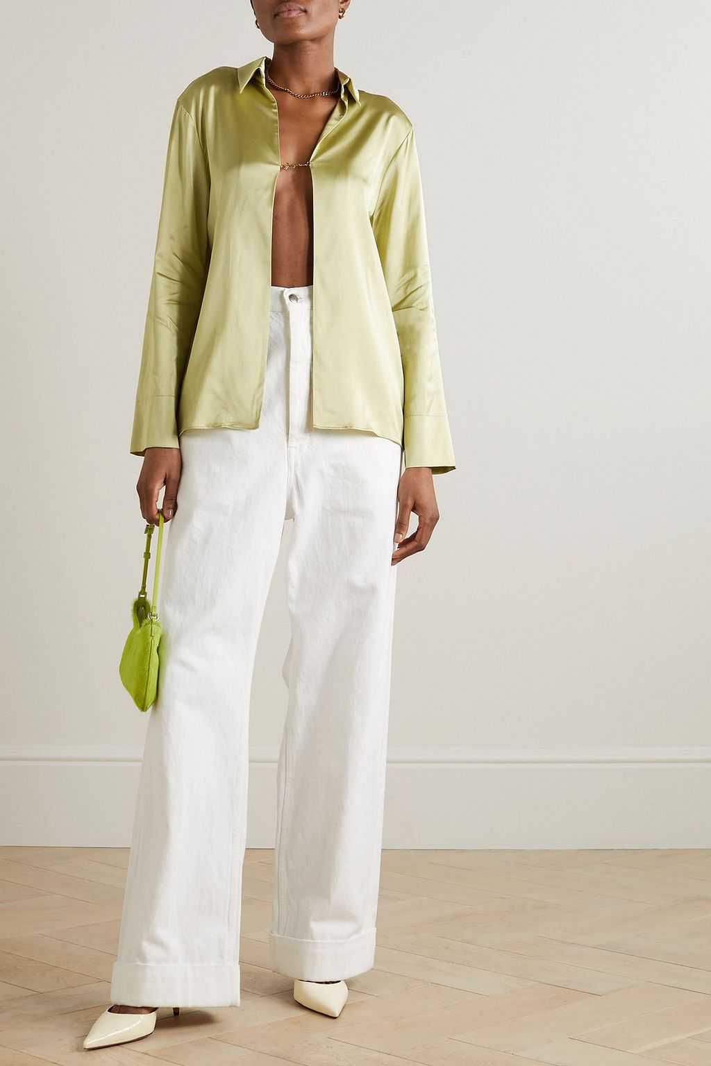 JACQUEMUS Embellished satin top